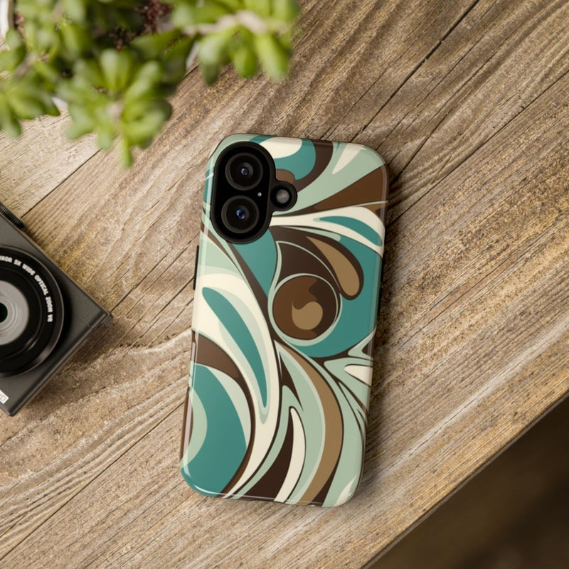 Abstracte Swirl in Teal en Bruin