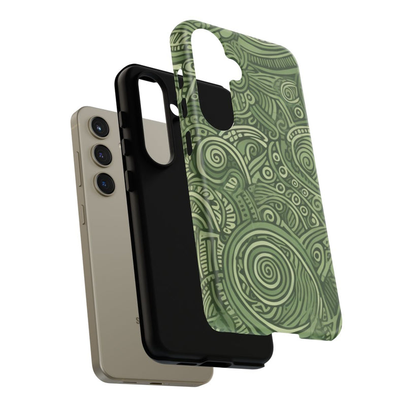 Abstract Groen Tribal Doodle Patroon