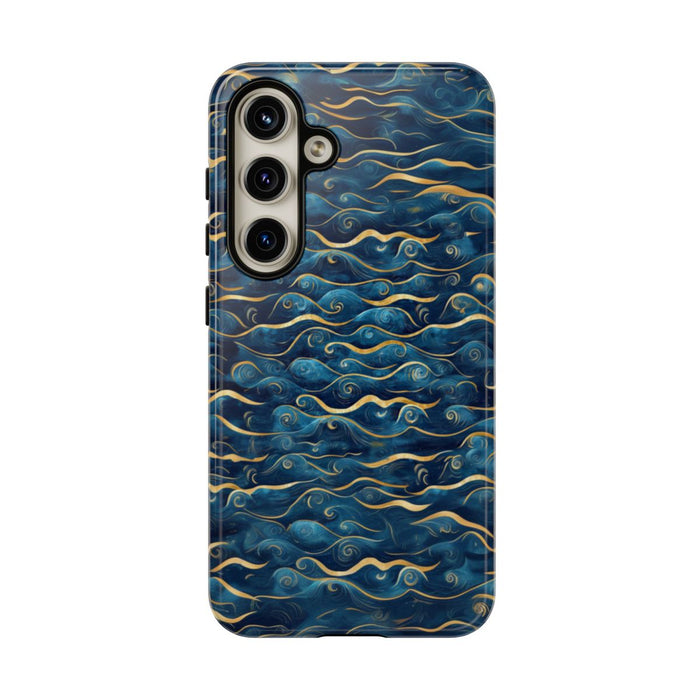 Blauw-Gouden Golfpatroon