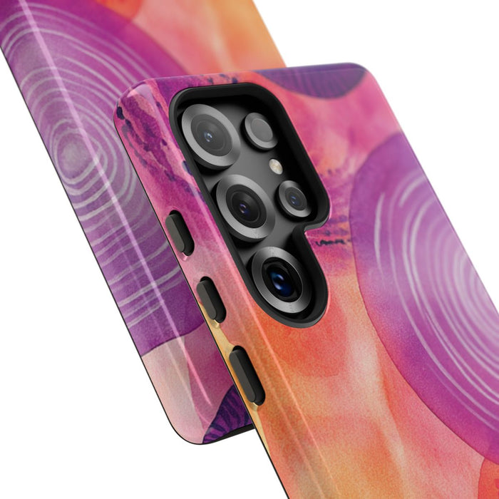 Abstracte Waterverf Cirkels in Warme Kleuren