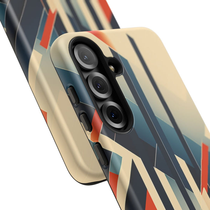 Geometrisch Abstracte Lijnen in Oranje en Blauw
