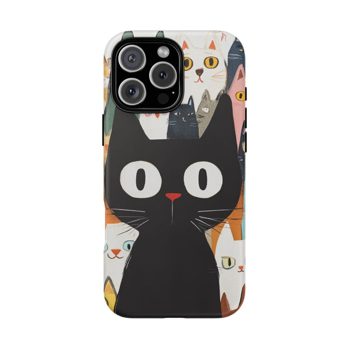 Vrolijke Cartoonkatten met Grote Zwarte Kat