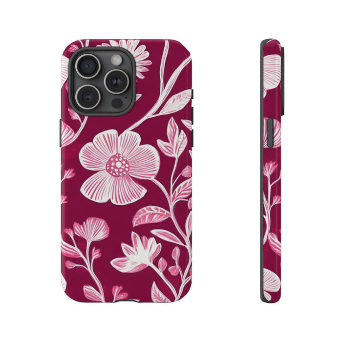 Roze en Witte Bloemenprint