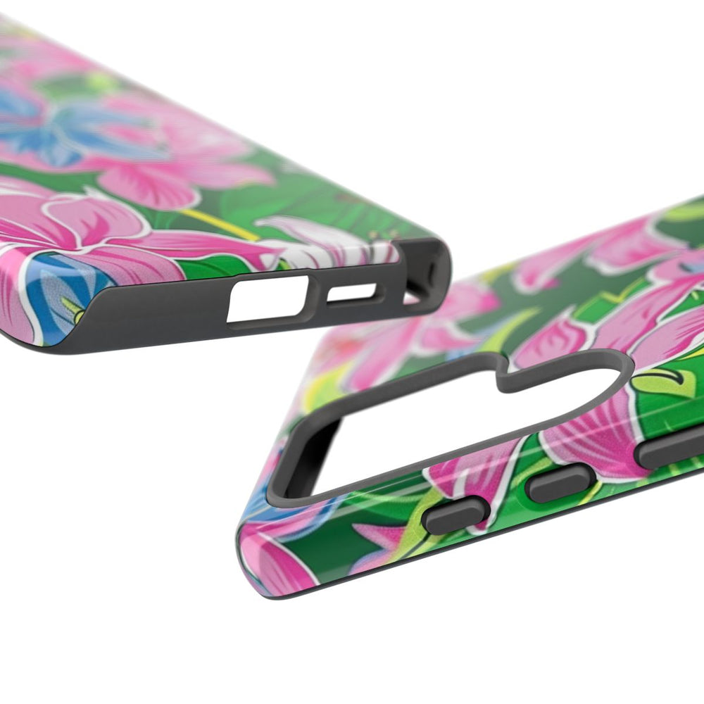 Roze en Blauwe Bloemenprint