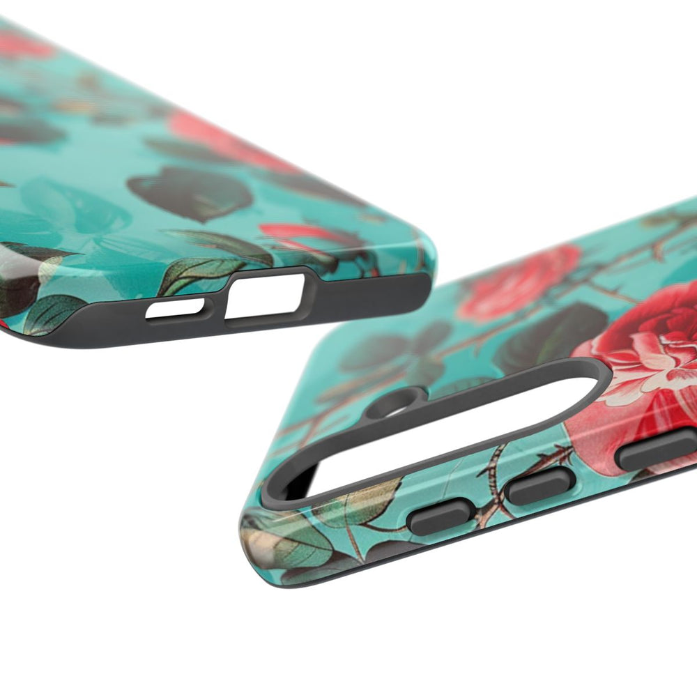 Rode Rozen op Turquoise Achtergrond