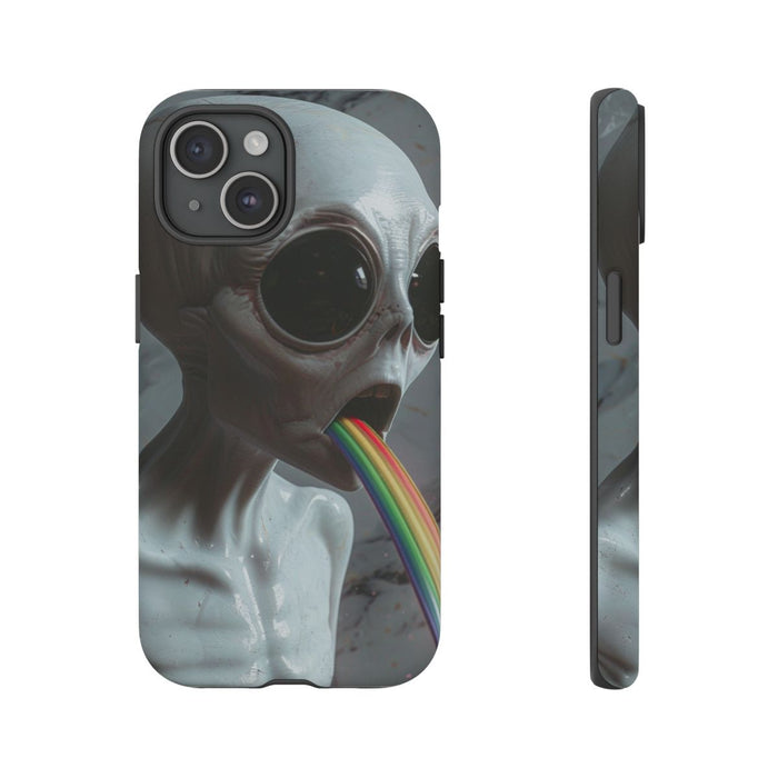 Grijze Alien met Regenboogstraal