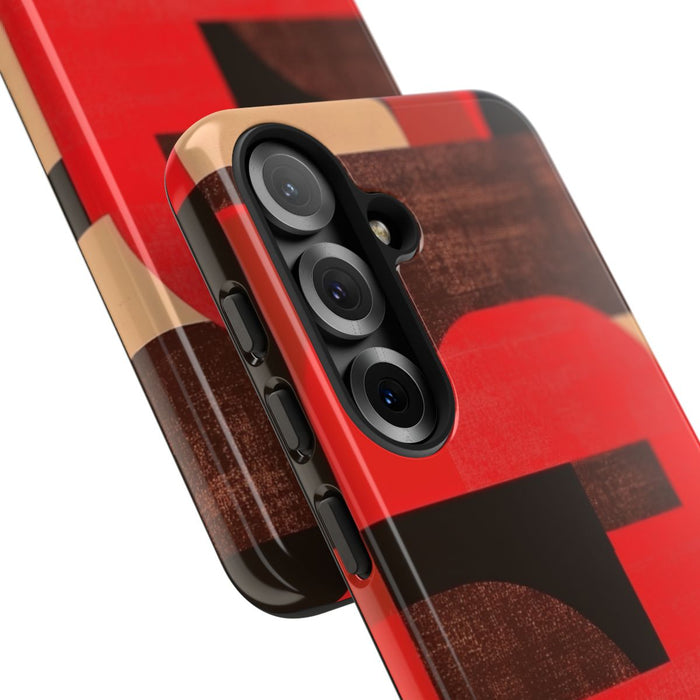 Rood-Bruin Geometrisch Abstract