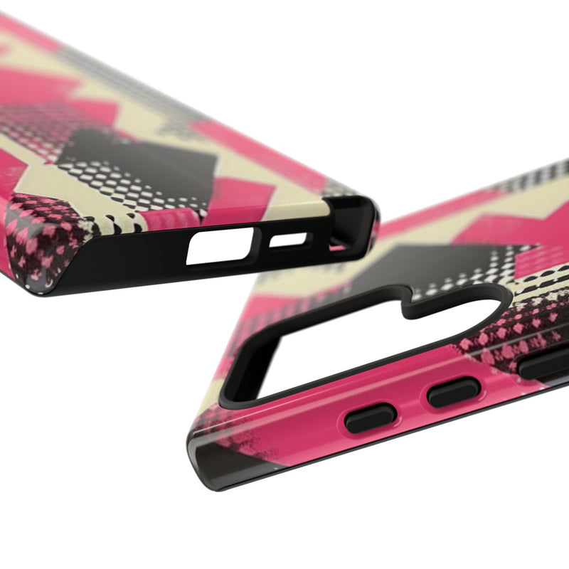 Roze en Zwart Abstract Geometrisch Patroon