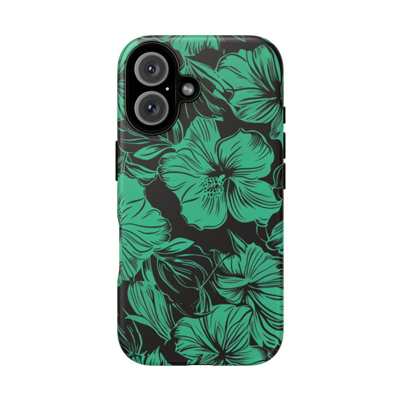 Groen Hawaiiaans Bloemenpatroon