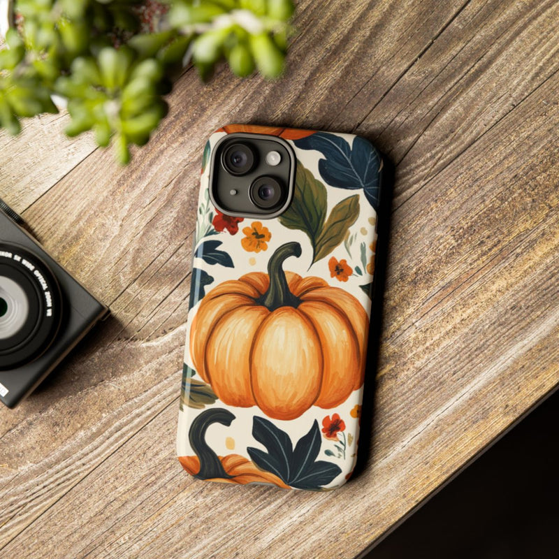 Herfst Pompoen en Bloemenpatroon
