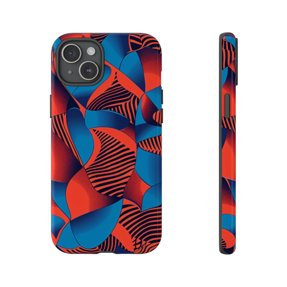 Levendig Rood-Blauw Abstract Patroon