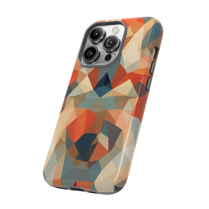Geometrisch Abstract Patroon in Gedempte Warme Kleuren