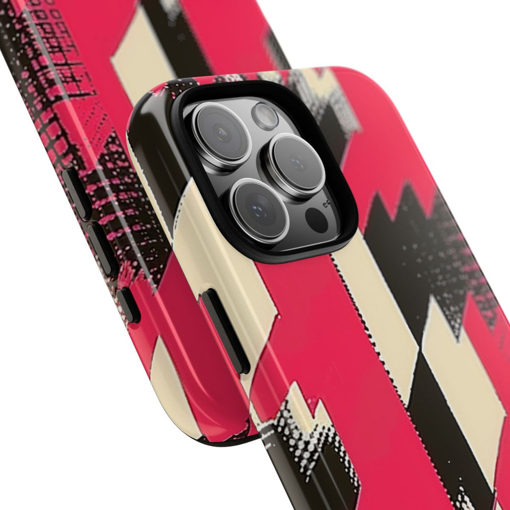 Roze en Zwart Pied-de-Poule Patroon