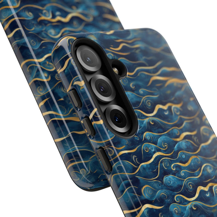Blauw-Gouden Golfpatroon