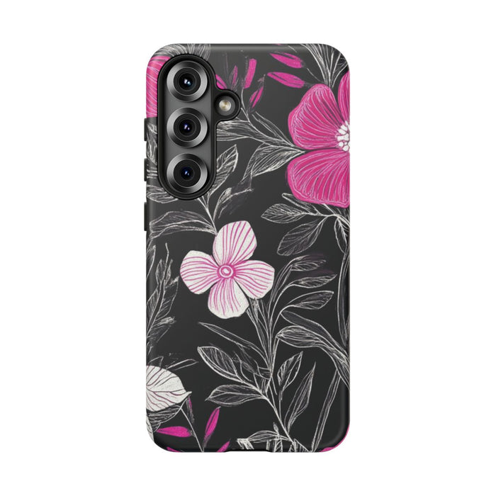 Roze en Witte Bloemenprint