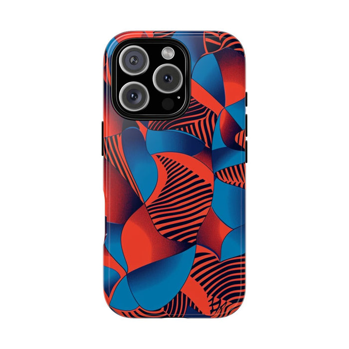 Levendig Rood-Blauw Abstract Patroon