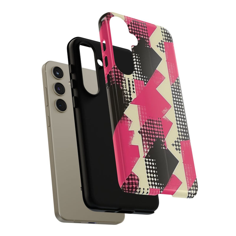 Roze en Zwart Abstract Geometrisch Patroon