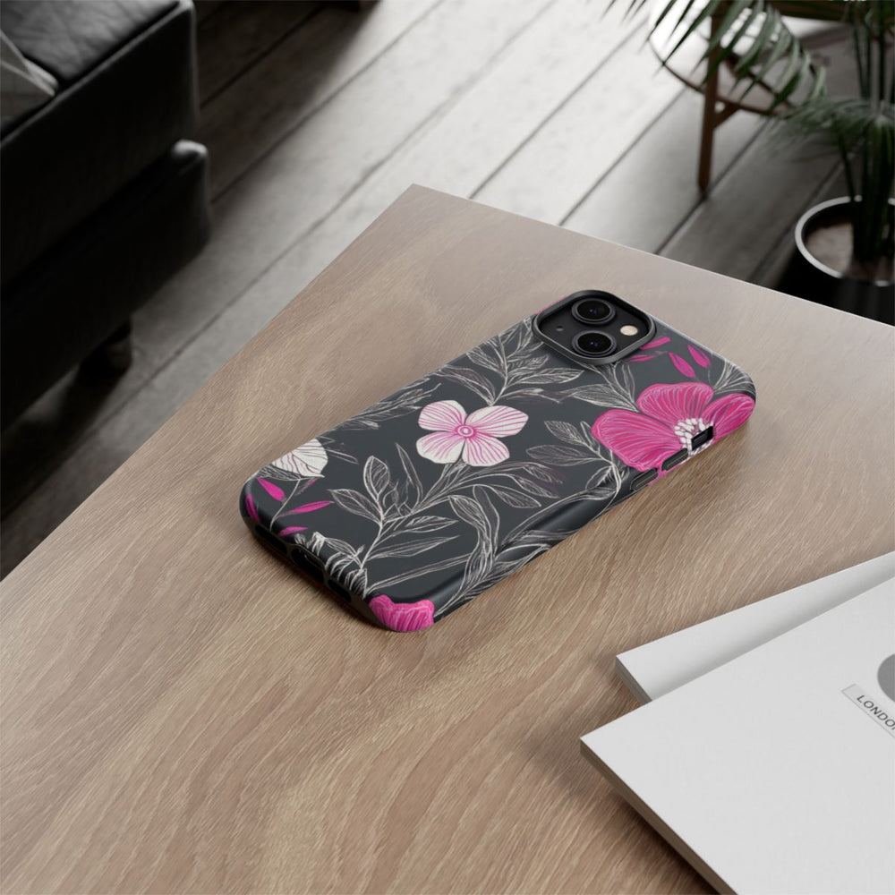 Roze en Witte Bloemenprint