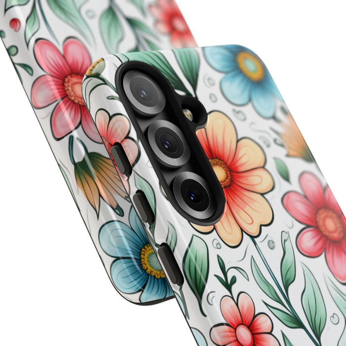 Kleurrijk Bloemenpatroon met Bladeren