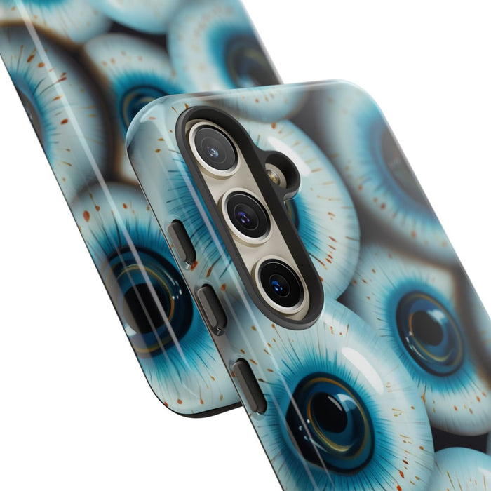 Glanzend Hoesje met Blauw Oogpatroon