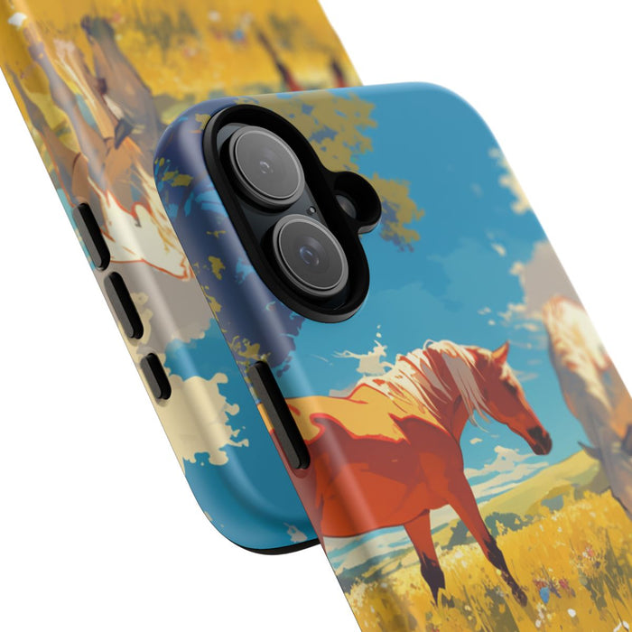 Paarden Grazend in Zonnig Veld