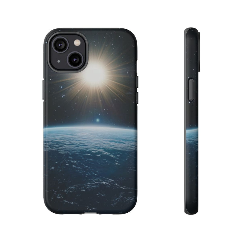 Aardehorizon met Stralende Zon en Sterren