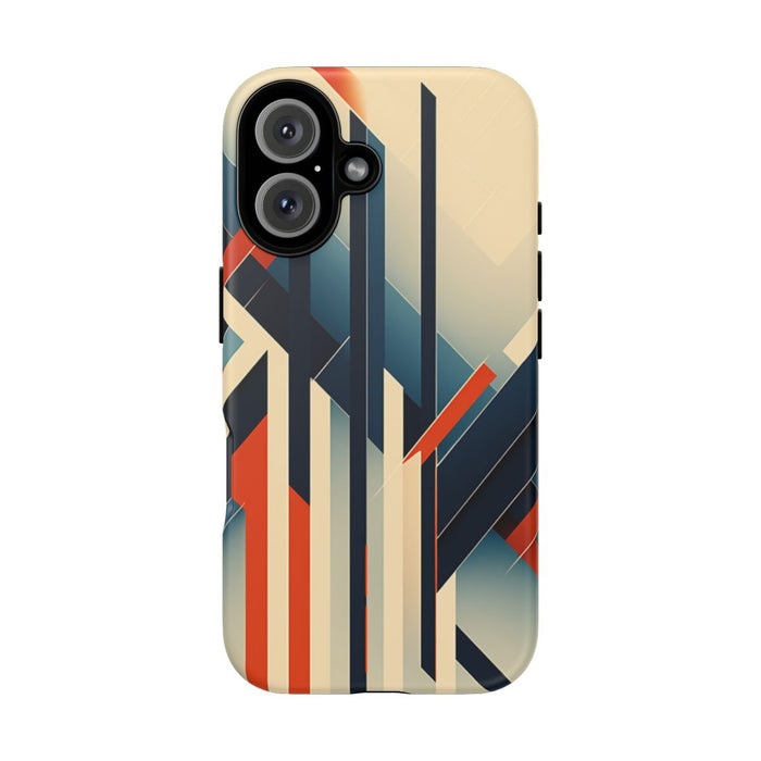 Geometrisch Abstracte Lijnen in Oranje en Blauw