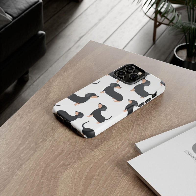 Minimalistisch Zwart met Bruin Teckelpatroon