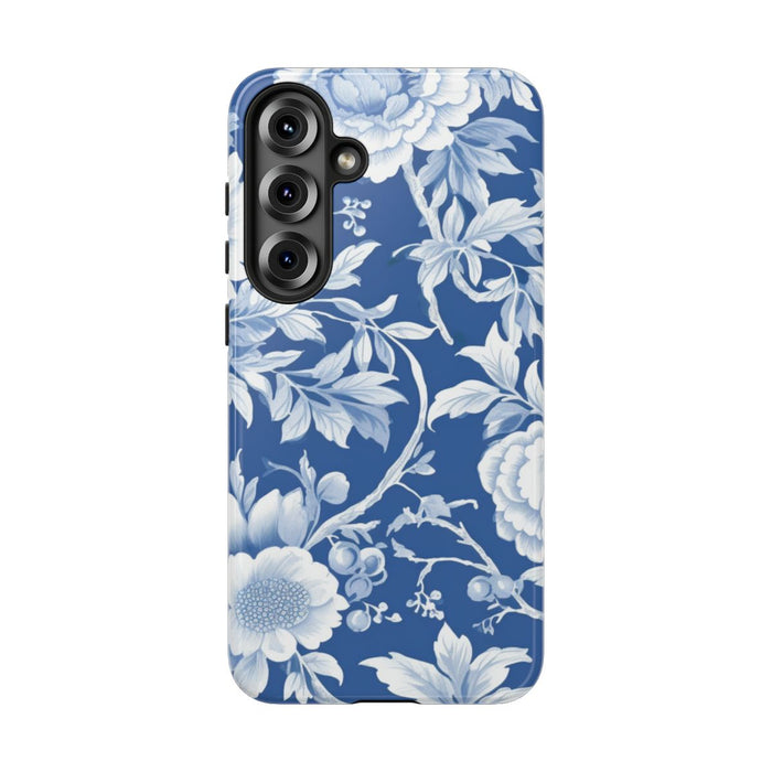 Blauw-Wit Bloemenpatroon