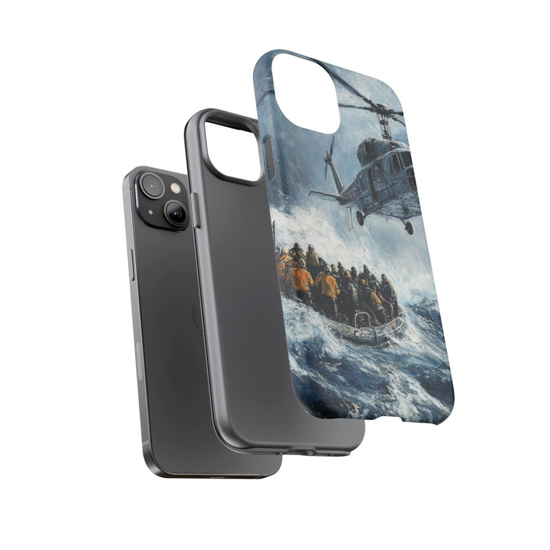 Helikopterredding op Zee Olieverfschilderij