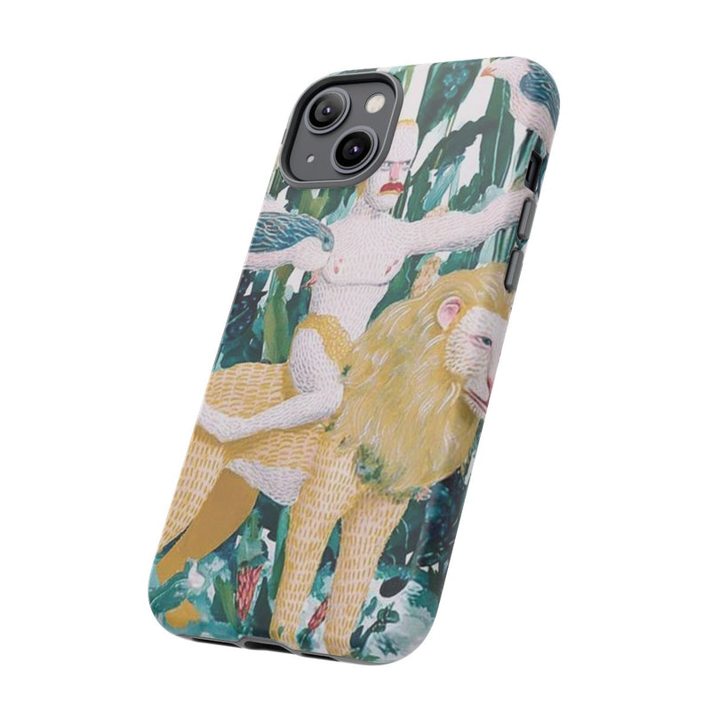 Surrealistische Man met Vogels op Leeuw