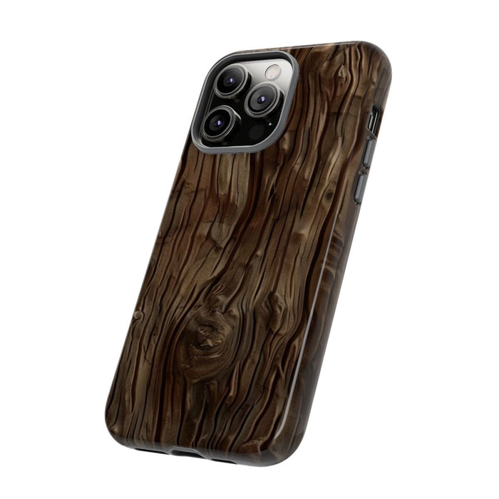 Donkerbruine Houtstructuur met Glanzend Effect