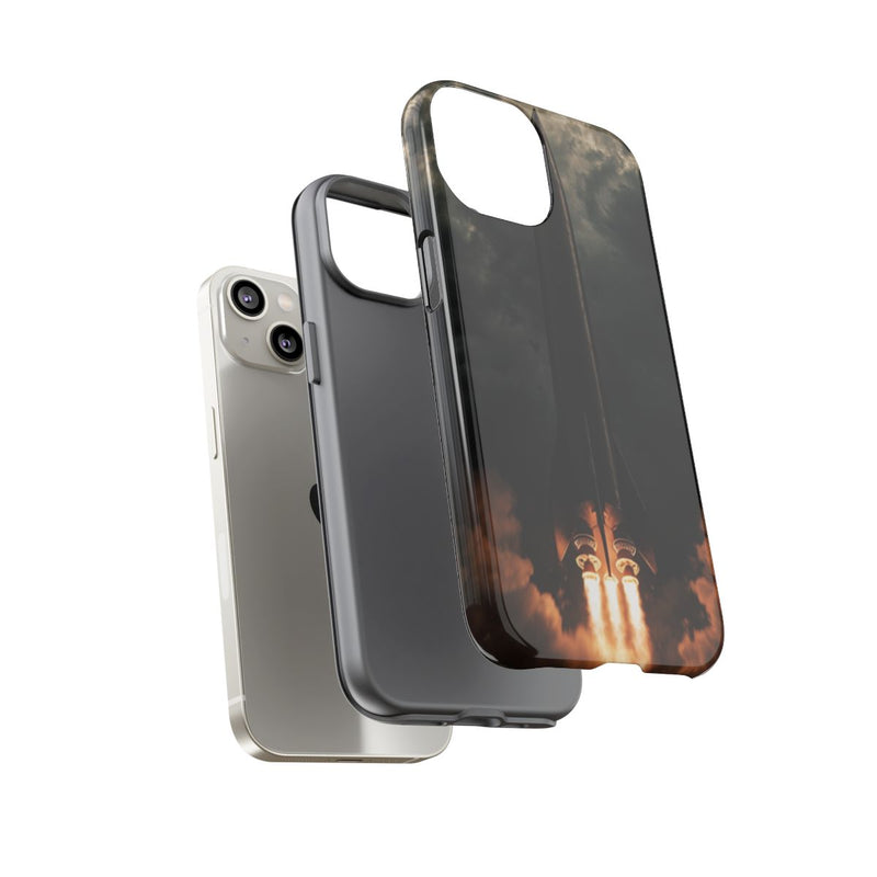 Donkere Raketlancering met Vurige Motoren