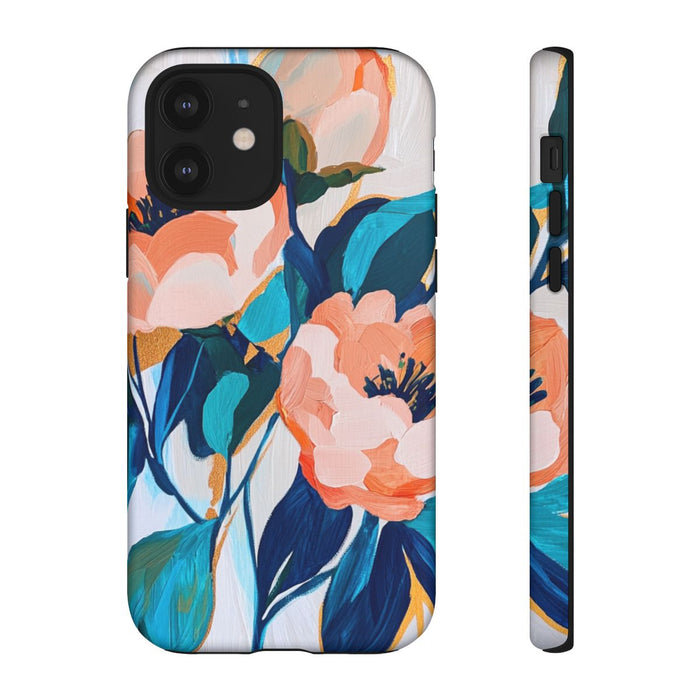 Abstracte Perzikbloemen op Witte Achtergrond