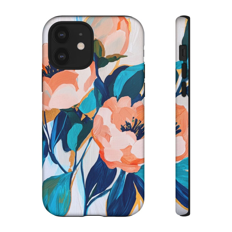 Abstracte Perzikbloemen op Witte Achtergrond