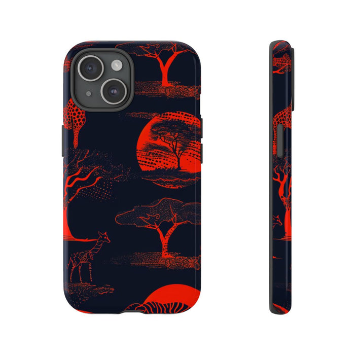 Rood Neon Afrikaans Dierenpatroon