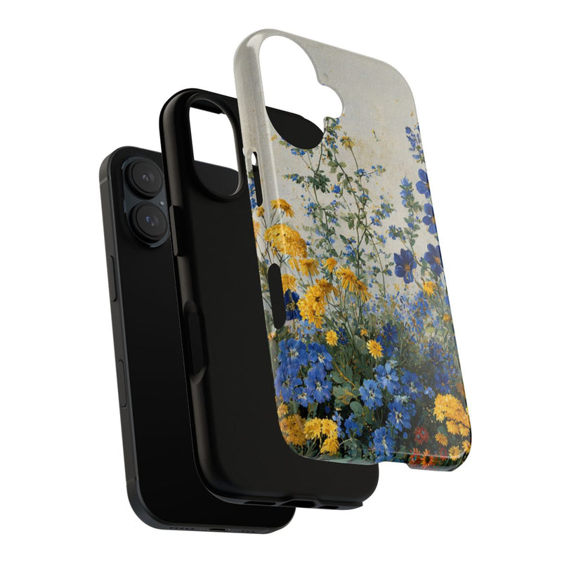 Blauwe en Gele Wilde Bloemen