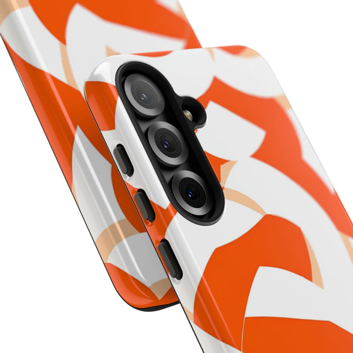 Oranje en Wit Geometrisch Patroon
