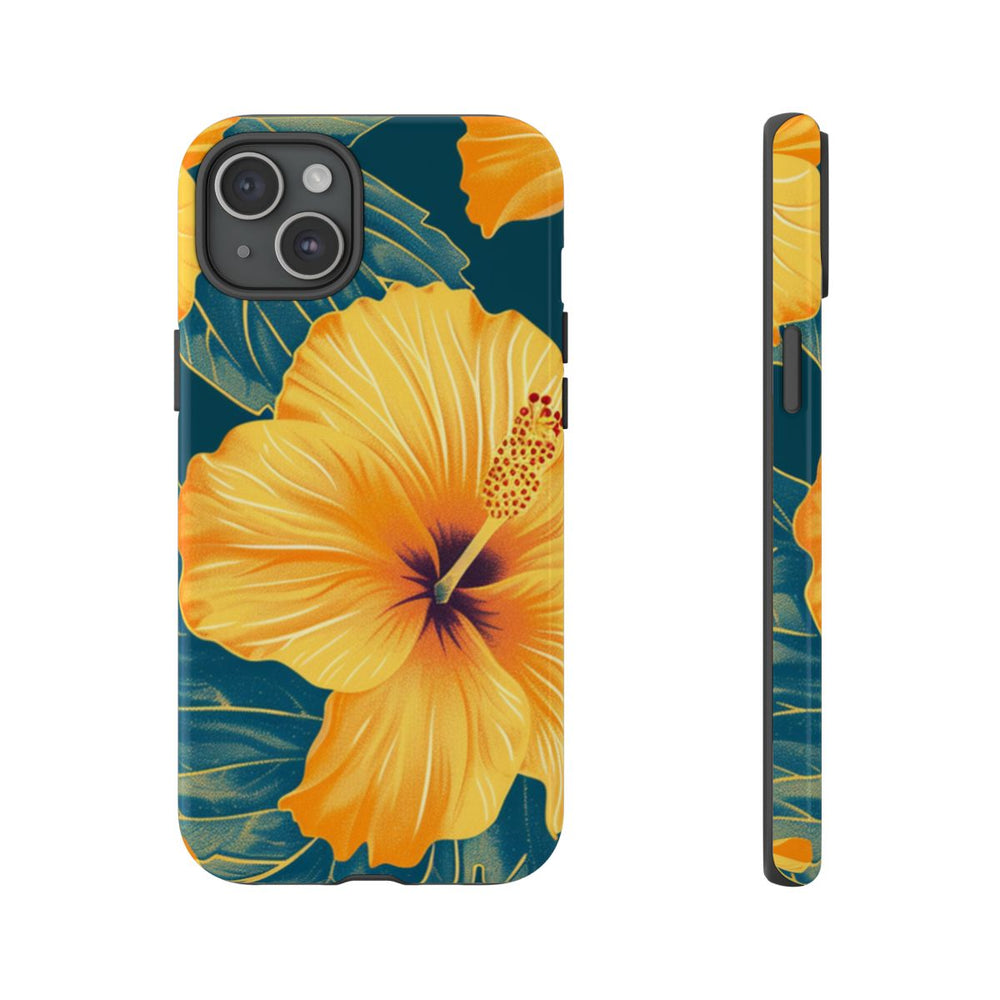 Gele Hibiscus Bloemenpatroon