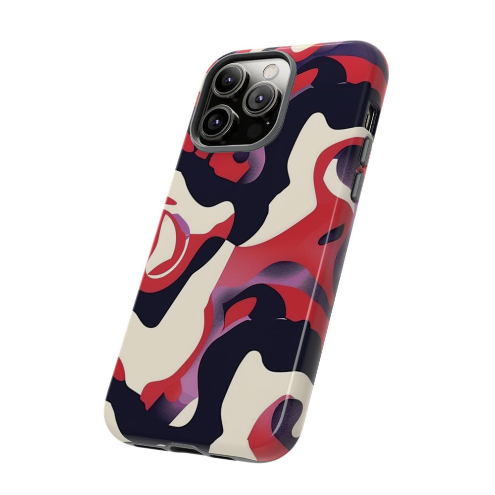 Abstract Rood-Zwart-Crème Patroon