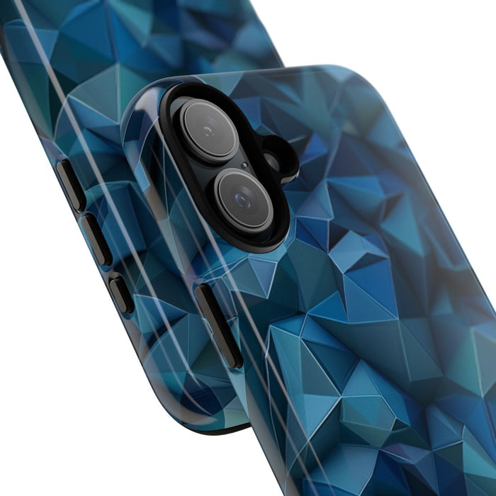 Diepblauw Geometrisch Polygonenpatroon