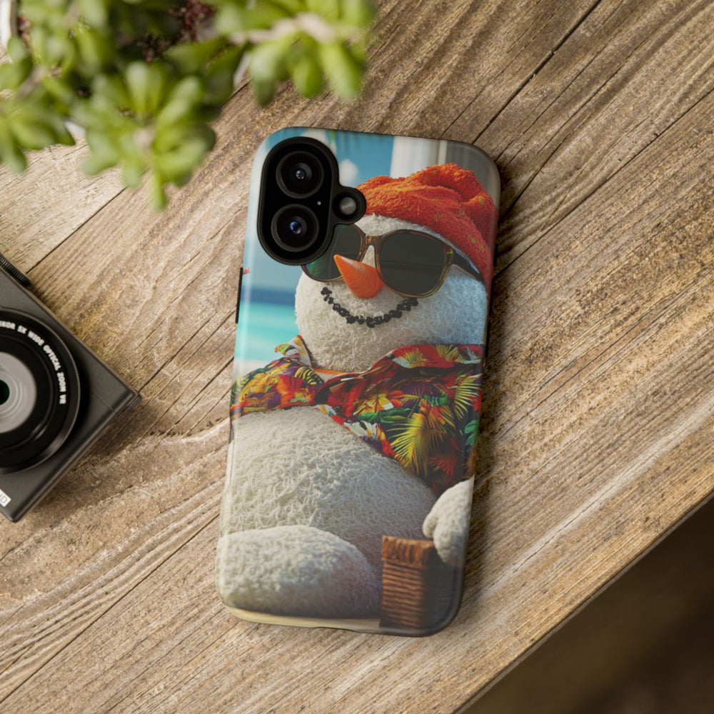 Sneeuwpop met Hawaïshirt en Zonnebril die Ontspant