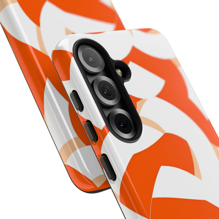 Oranje en Wit Geometrisch Patroon