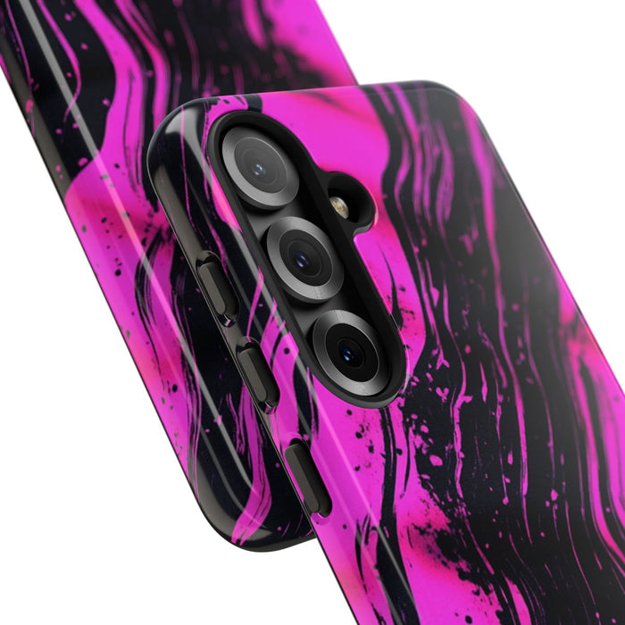 Neonroze en Zwart Abstract Patroon