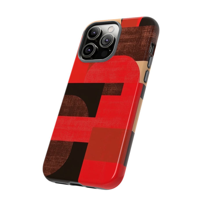 Rood-Bruin Geometrisch Abstract