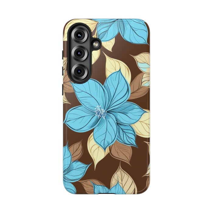 Turquoise en Beige Bloemenpatroon
