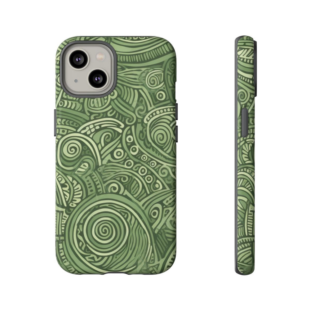 Abstract Groen Tribal Doodle Patroon