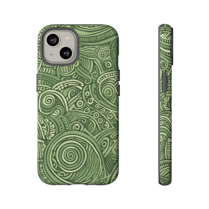 Abstract Groen Tribal Doodle Patroon