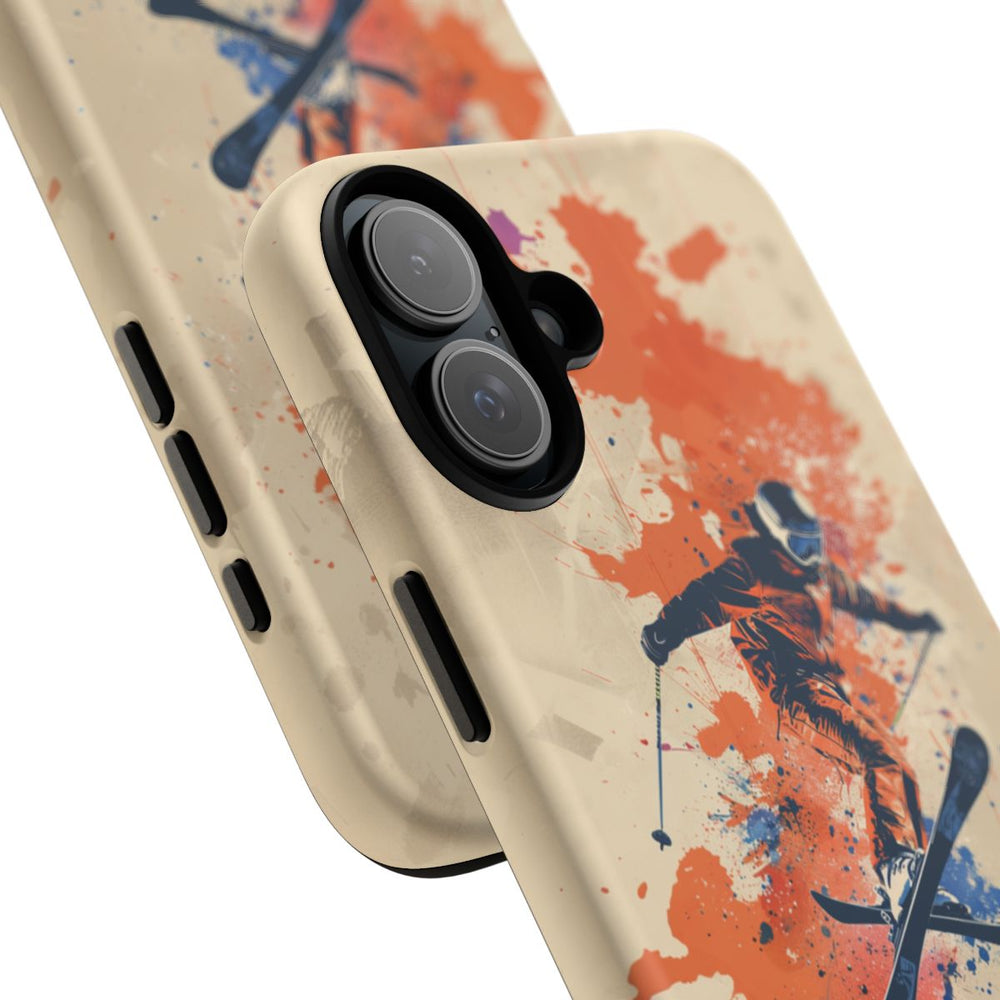 Skiër met Verfspatten