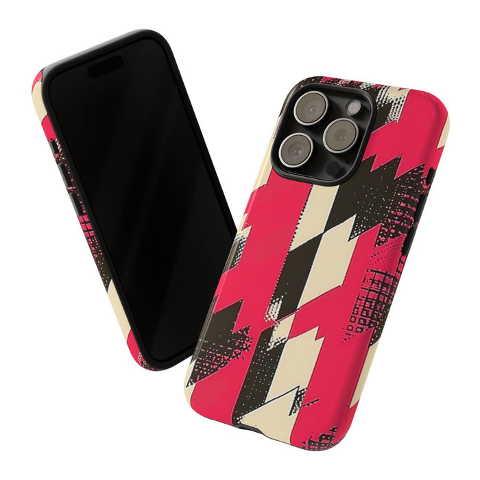 Roze en Zwart Pied-de-Poule Patroon
